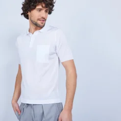 Maison Montagut Polo Manches Courtes En Fil Lumiere - Vadim><noscript><img width=