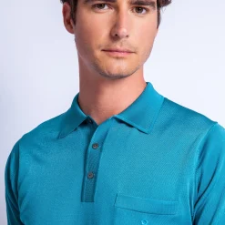 Maison Montagut Polo Manches Courtes En Fil Lumiere - Vadim><noscript><img width=