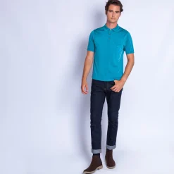 Maison Montagut Polo Manches Courtes En Fil Lumiere - Vadim><noscript><img width=