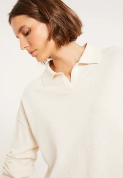 Maison Montagut Polo Manches Longues En Coton Brosse - Melvina><noscript><img width=