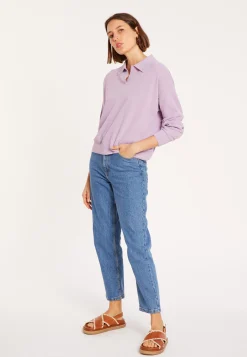 Maison Montagut Polo Manches Longues En Coton Brosse - Melvina><noscript><img width=