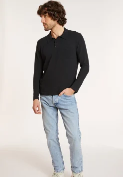 Maison Montagut Polo Manches Longues En Coton Brosse - Donovan><noscript><img width=