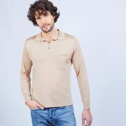 Maison Montagut Polo Manches Longues En Fil Lumiere - Boris><noscript><img width=