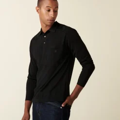 Maison Montagut Polo Manches Longues En Fil Lumiere Motifs Triangulaires - Danilois><noscript><img width=