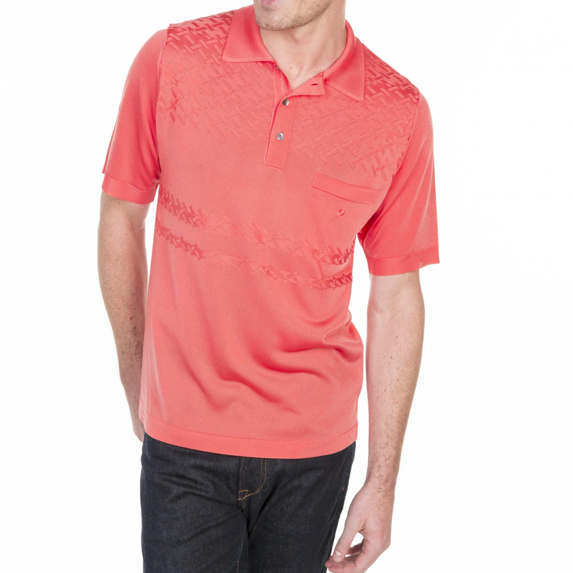 Maison Montagut Polo Motif Croisillon Louis-Eugene>Homme Fil Lumiere Pour Lui