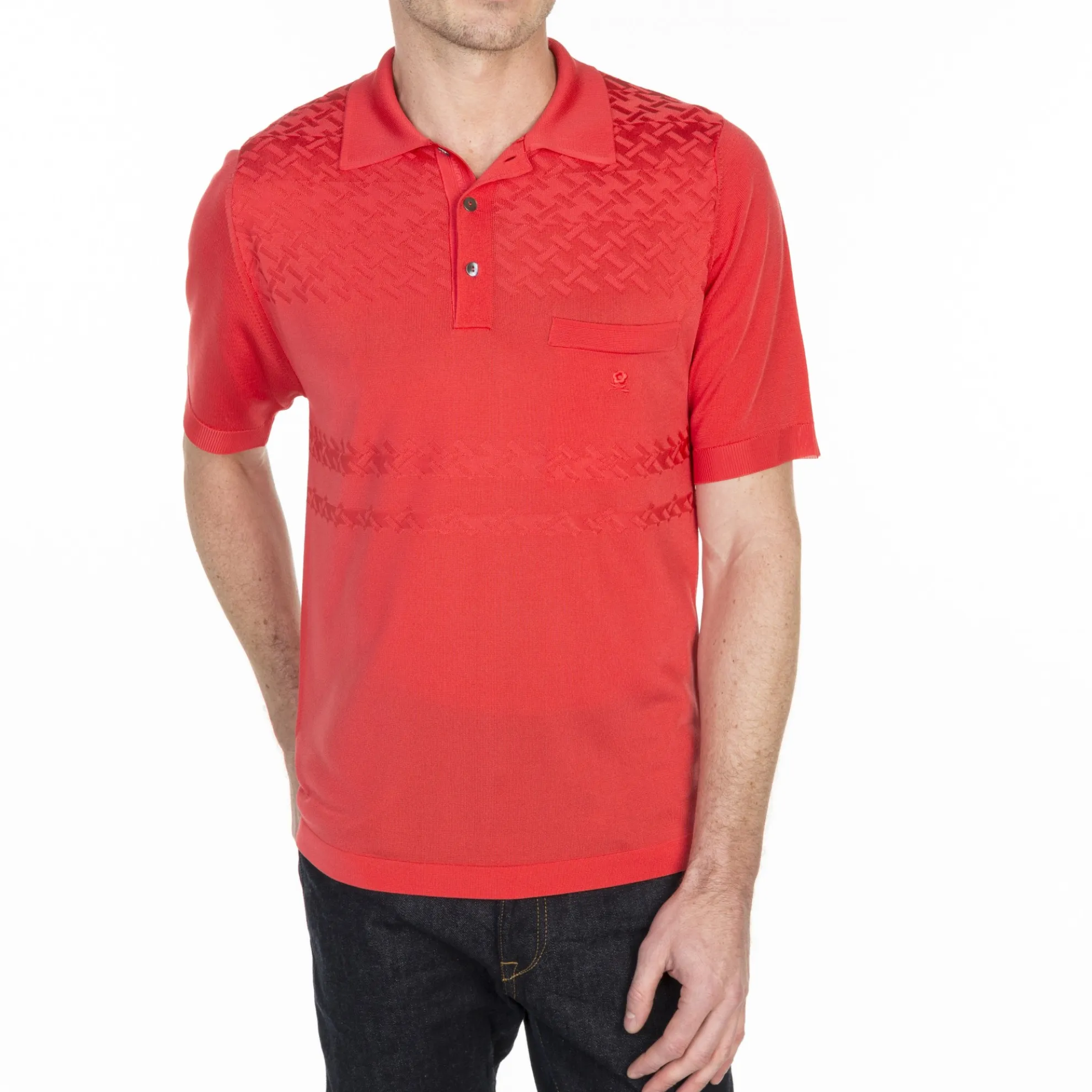 Maison Montagut Polo Motif Croisillon Louis-Eugene>Homme Fil Lumiere Pour Lui