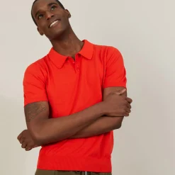 Maison Montagut Polo Uni En Coton Sec - Bank><noscript><img width=