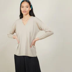 Maison Montagut Pull A Fentes Col V En Laine Merinos - Bernice><noscript><img width=