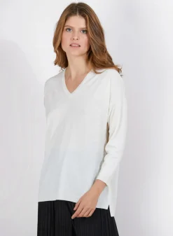 Maison Montagut Pull A Fentes Col V En Laine Merinos - Bernice><noscript><img width=