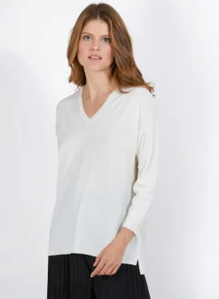 Maison Montagut Pull A Fentes Col V En Laine Merinos - Bernice><noscript><img width=