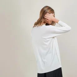 Maison Montagut Pull A Fentes Col V En Laine Merinos - Bernice><noscript><img width=