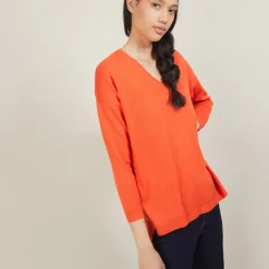 Maison Montagut Pull A Fentes Col V En Laine Merinos - Bernice><noscript><img width=