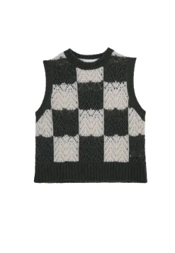 Maison Montagut Pull Ajoure Sans Manches En Laine Cocon - Geva><noscript><img width=