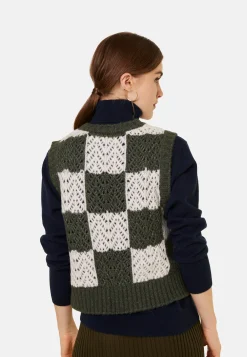 Maison Montagut Pull Ajoure Sans Manches En Laine Cocon - Geva><noscript><img width=