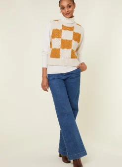 Maison Montagut Pull Ajoure Sans Manches En Laine Cocon - Geva><noscript><img width=