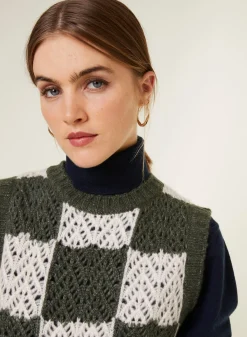 Maison Montagut Pull Ajoure Sans Manches En Laine Cocon - Geva><noscript><img width=