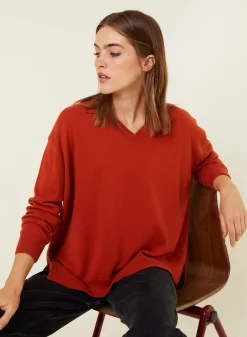 Maison Montagut Pull Ample A Fentes Col V En Cachemire - Alienor>Femme Pulls