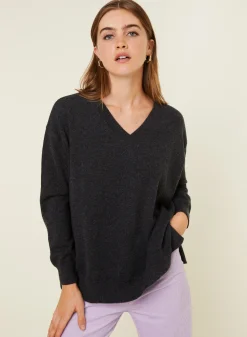 Maison Montagut Pull Ample A Fentes Col V En Cachemire - Alienor><noscript><img width=