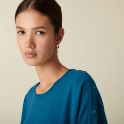 Maison Montagut Pull Ample Boutonne A Col Rond En Cachemire - Acene>Femme Pulls