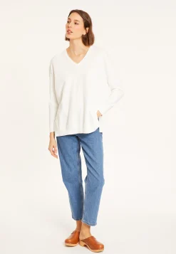 Maison Montagut Pull Ample Col V En Coton Bio - Meve><noscript><img width=