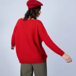 Maison Montagut Pull Ample Col V En Laine Et Soie - Baba><noscript><img width=