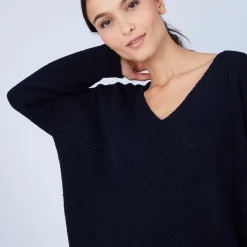 Maison Montagut Pull Ample Col V En Laine Et Soie - Baba><noscript><img width=