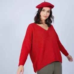 Maison Montagut Pull Ample Col V En Laine Et Soie - Baba><noscript><img width=