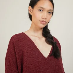 Maison Montagut Pull Ample Col V En Laine Et Soie - Baba><noscript><img width=