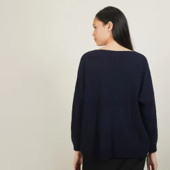 Maison Montagut Pull Ample Col V En Laine Et Soie - Baba><noscript><img width=