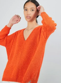 Maison Montagut Pull Ample Col V En Laine Et Soie - Baba><noscript><img width=