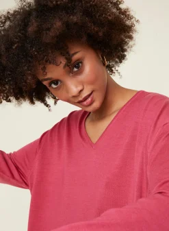 Maison Montagut Pull Ample Col V Poches Merinos - Albertine><noscript><img width=