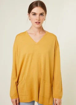 Maison Montagut Pull Ample Col V Poches Merinos - Albertine><noscript><img width=