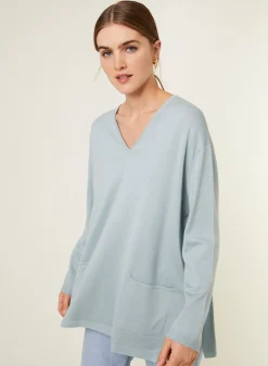 Maison Montagut Pull Ample Col V Poches Merinos - Albertine><noscript><img width=