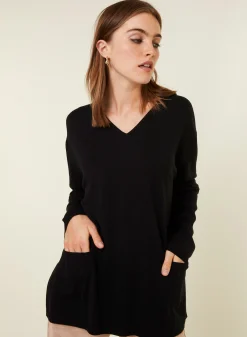 Maison Montagut Pull Ample Col V Poches Merinos - Albertine><noscript><img width=