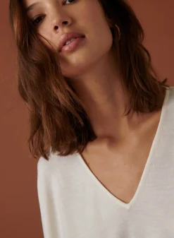 Maison Montagut Pull Ample Col V Poches Merinos - Albertine><noscript><img width=