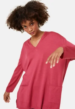 Maison Montagut Pull Ample Col V Poches Merinos - Albertine><noscript><img width=