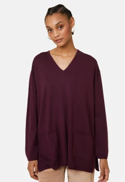 Maison Montagut Pull Ample Col V Poches Merinos - Albertine><noscript><img width=