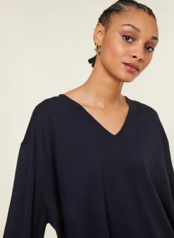 Maison Montagut Pull Ample Col V Poches Merinos - Albertine><noscript><img width=