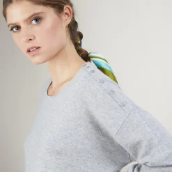 Maison Montagut Pull Ample En Cachemire Boutons Epaule - Brook><noscript><img width=