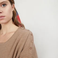 Maison Montagut Pull Ample En Cachemire Boutons Epaule - Brook><noscript><img width=