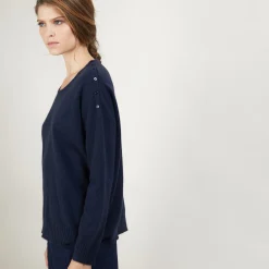 Maison Montagut Pull Ample En Cachemire Boutons Epaule - Brook><noscript><img width=