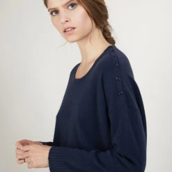 Maison Montagut Pull Ample En Cachemire Boutons Epaule - Brook><noscript><img width=