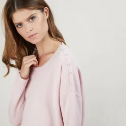 Maison Montagut Pull Ample En Cachemire Boutons Epaule - Brook><noscript><img width=