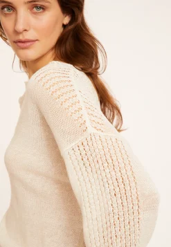 Maison Montagut Pull Ample En Lin Manches Ajourees - Molene><noscript><img width=