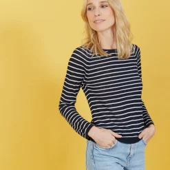 Maison Montagut Pull Bicolore En Lin Flamme - Nadege>Femme Pulls