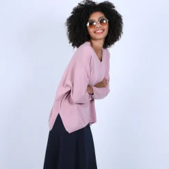 Maison Montagut Pull Cachemire Avec Fentes Cotes - Brenda><noscript><img width=