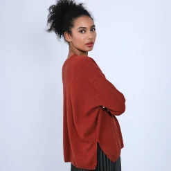 Maison Montagut Pull Cachemire Avec Fentes Cotes - Brenda><noscript><img width=