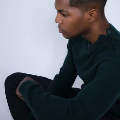 Maison Montagut Pull Cachemire Boutons Epaule - Bonifas><noscript><img width=