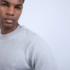 Maison Montagut Pull Cachemire Boutons Epaule - Bonifas><noscript><img width=