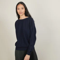 Maison Montagut Pull Col Bateau En Coton Cachemire - Felice><noscript><img width=